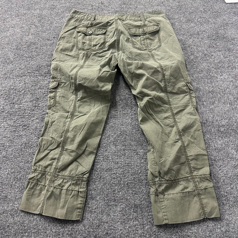 Calvin Klein Jeans Cargo Pants Womens Size 12 Olive Green Cotton Utility Casual - Picture 8 of 9